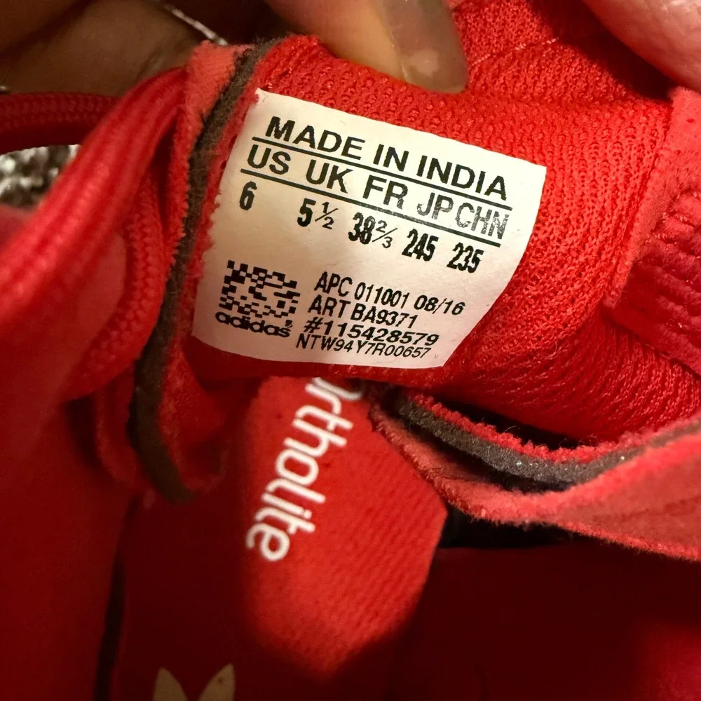 Adidas Ortholite Tubular Invader Strap Red Suede High Top‎ Sneakers US6